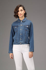 KOTTY Women Washed Denim Jacket