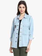 KOTTY Women Washed Denim Jacket