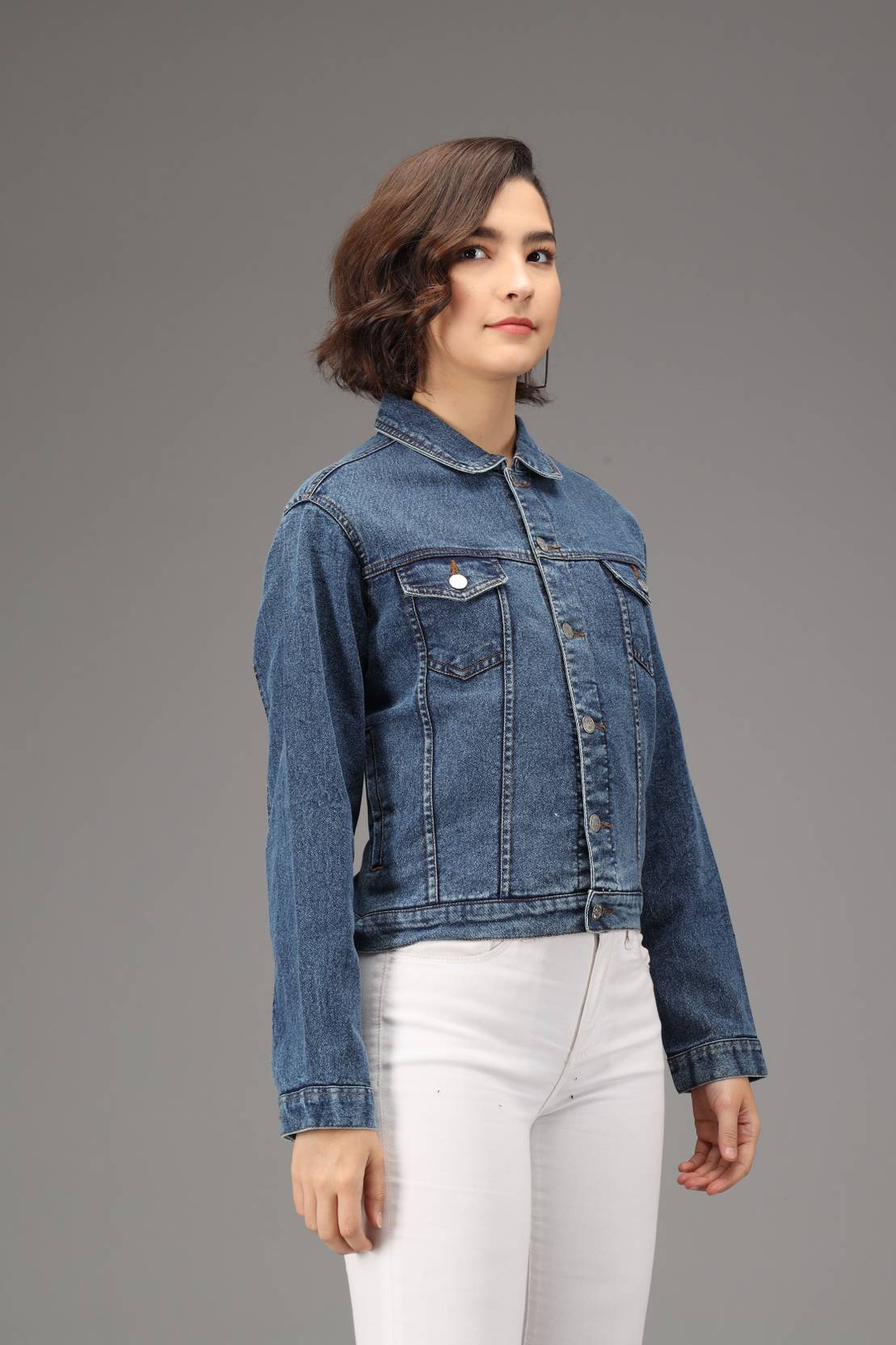 KOTTY Women Washed Denim Jacket