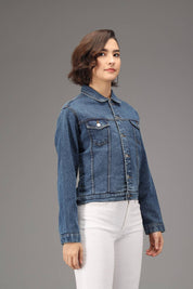 KOTTY Women Washed Denim Jacket
