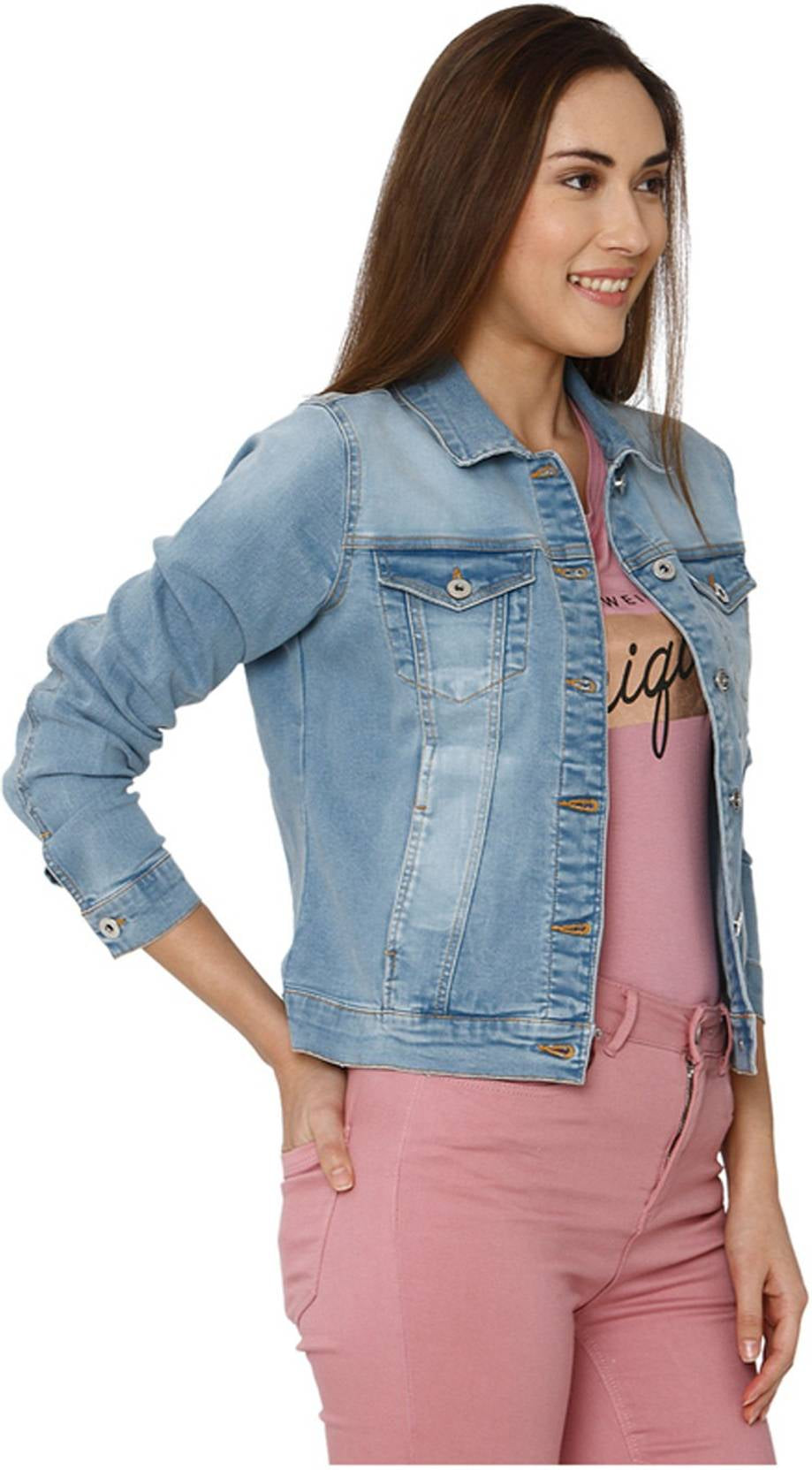 KOTTY Women Washed Denim Jacket
