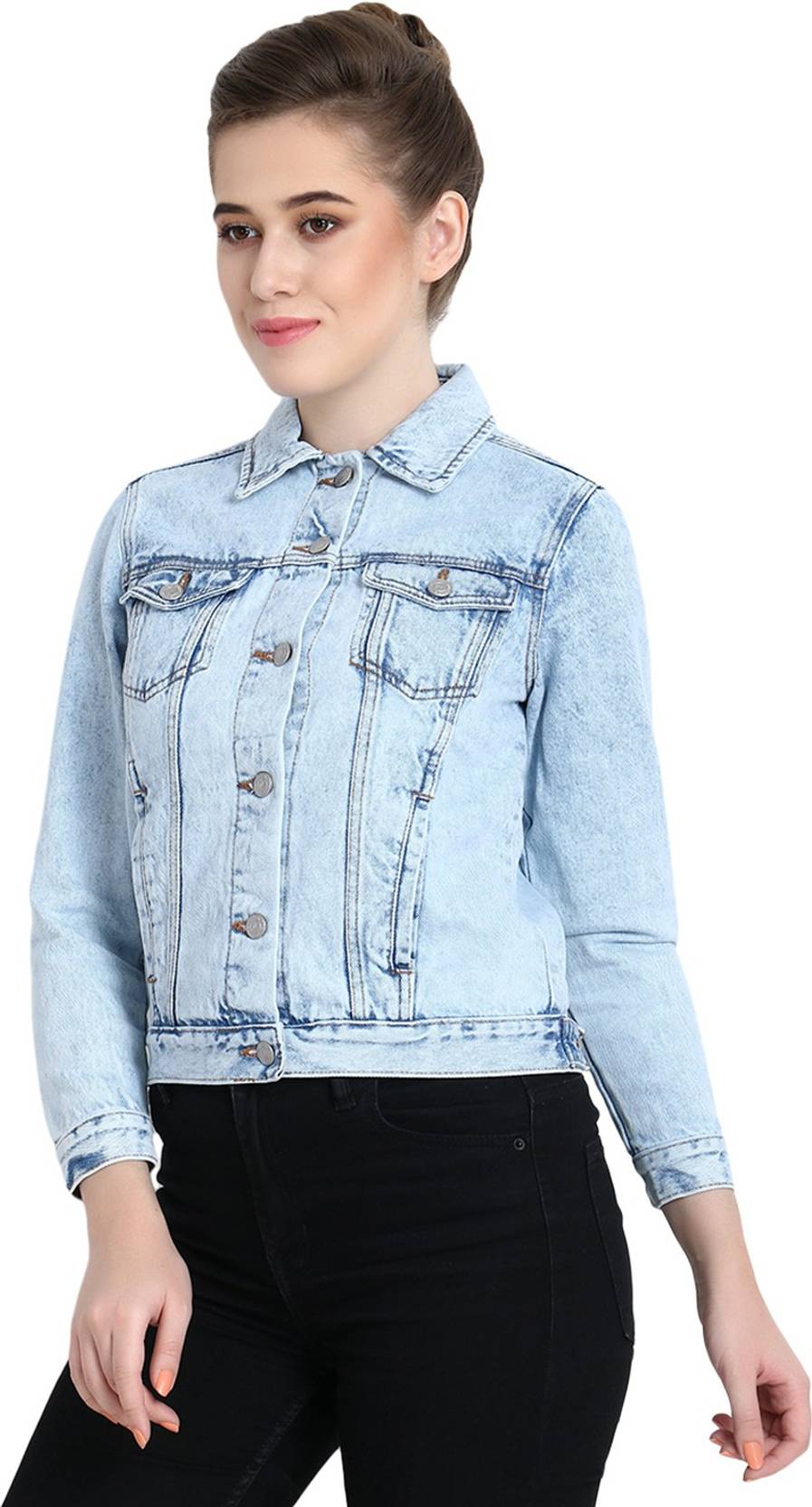 KOTTY Women Washed Denim Jacket