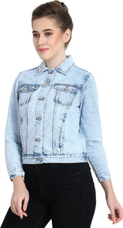 KOTTY Women Washed Denim Jacket