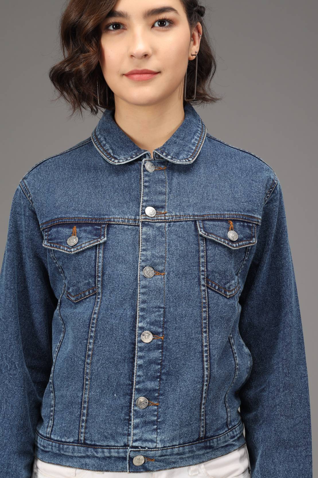 KOTTY Women Washed Denim Jacket