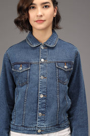 KOTTY Women Washed Denim Jacket
