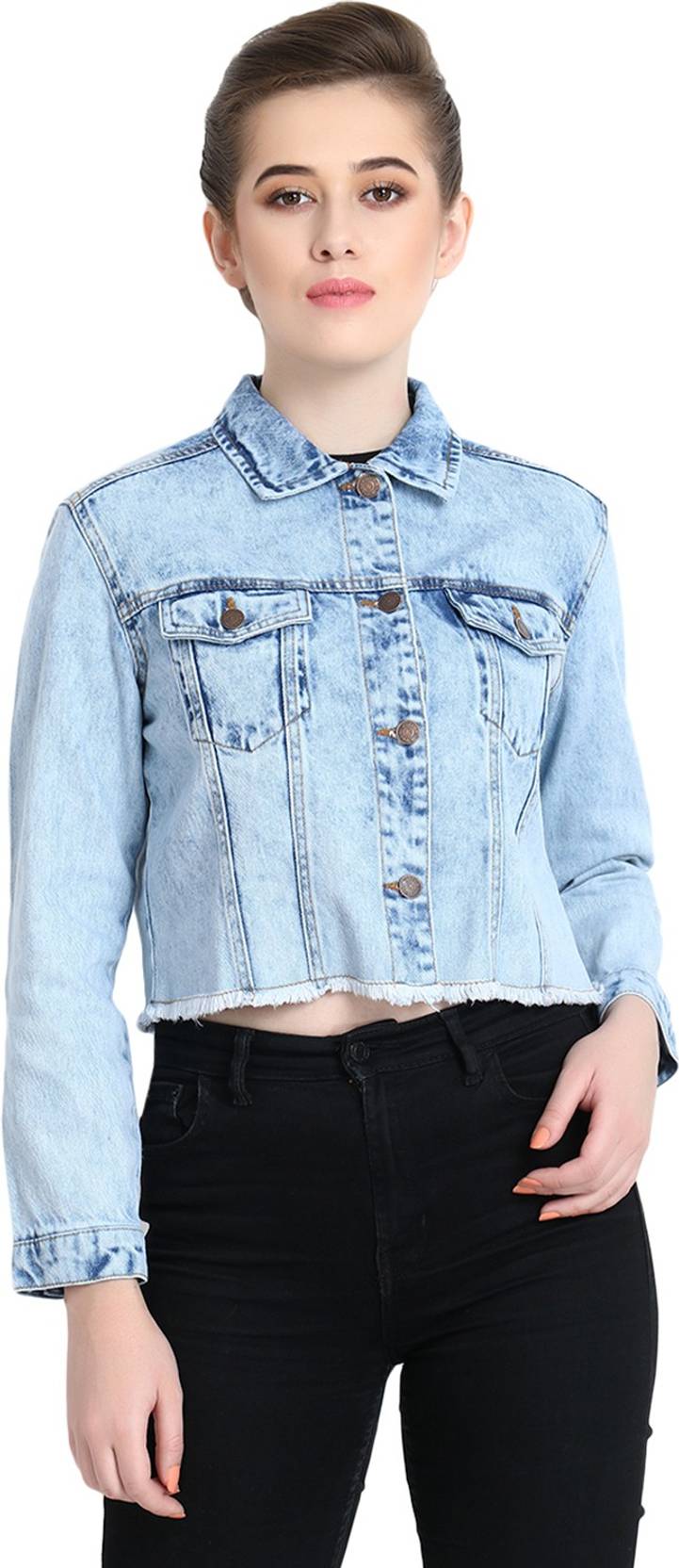 KOTTY Women Washed Denim Jacket