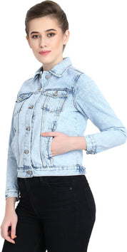 KOTTY Women Washed Denim Jacket