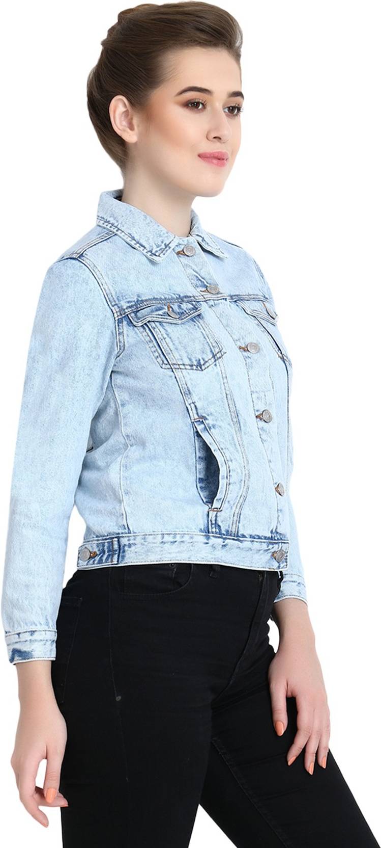 KOTTY Women Washed Denim Jacket