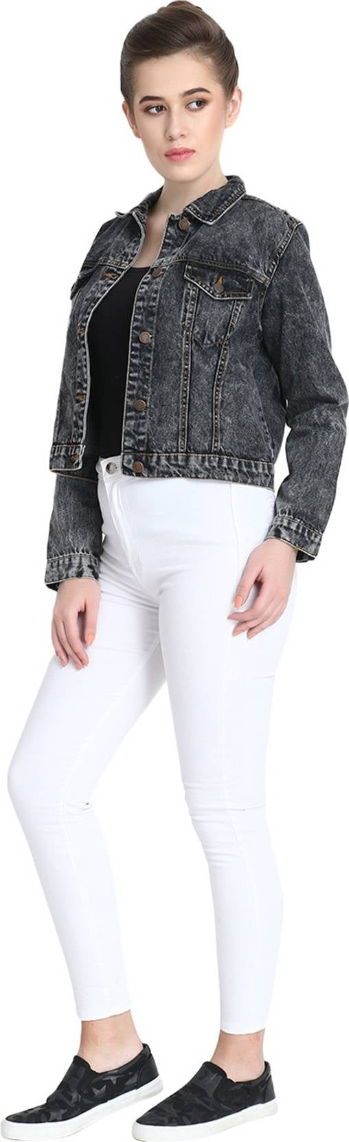 KOTTY Women Washed Denim Jacket