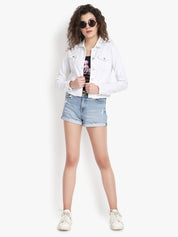 KOTTY Women Washed Denim Jacket