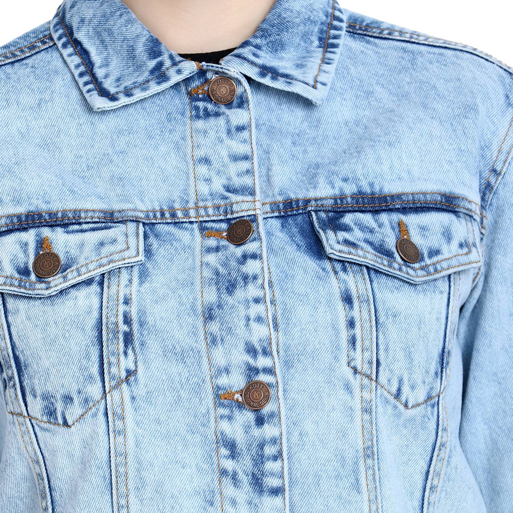 KOTTY Women Washed Denim Jacket