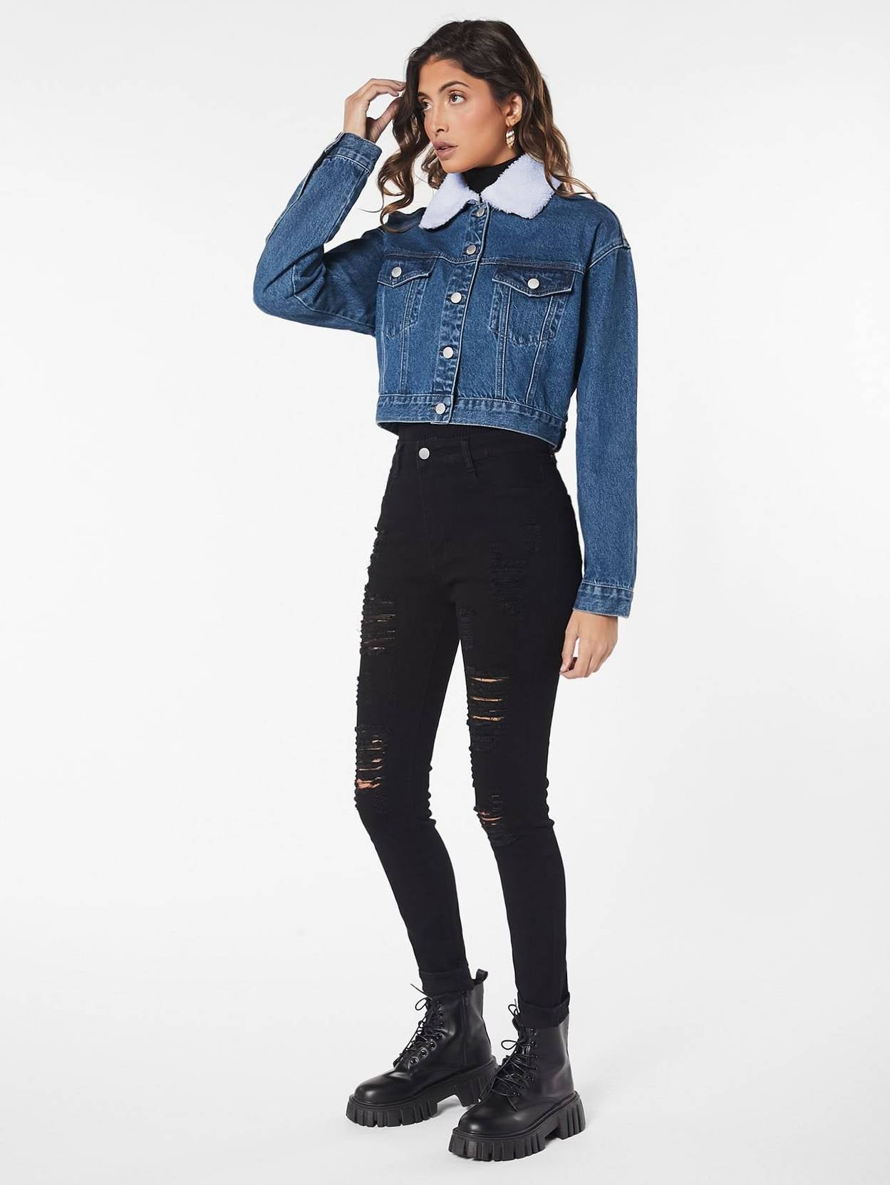 KOTTY Women Washed Jacket