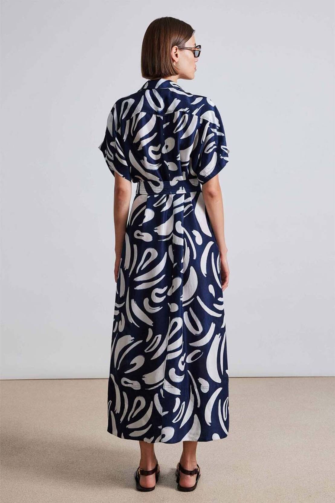 KOTTY Women Wrap Blue, White Maxi/Full Length Dress