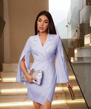 KOTTY Women Wrap Purple Above Knee/Mid Thigh Length Dress