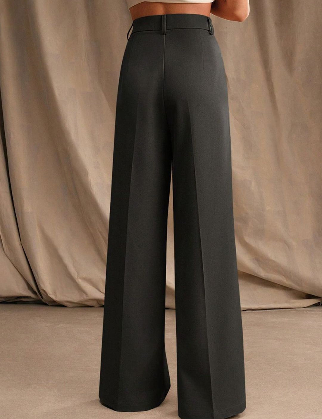 Kotty Women High-Rise Relaxed Straight Leg Pleated Wide Leg Trousers