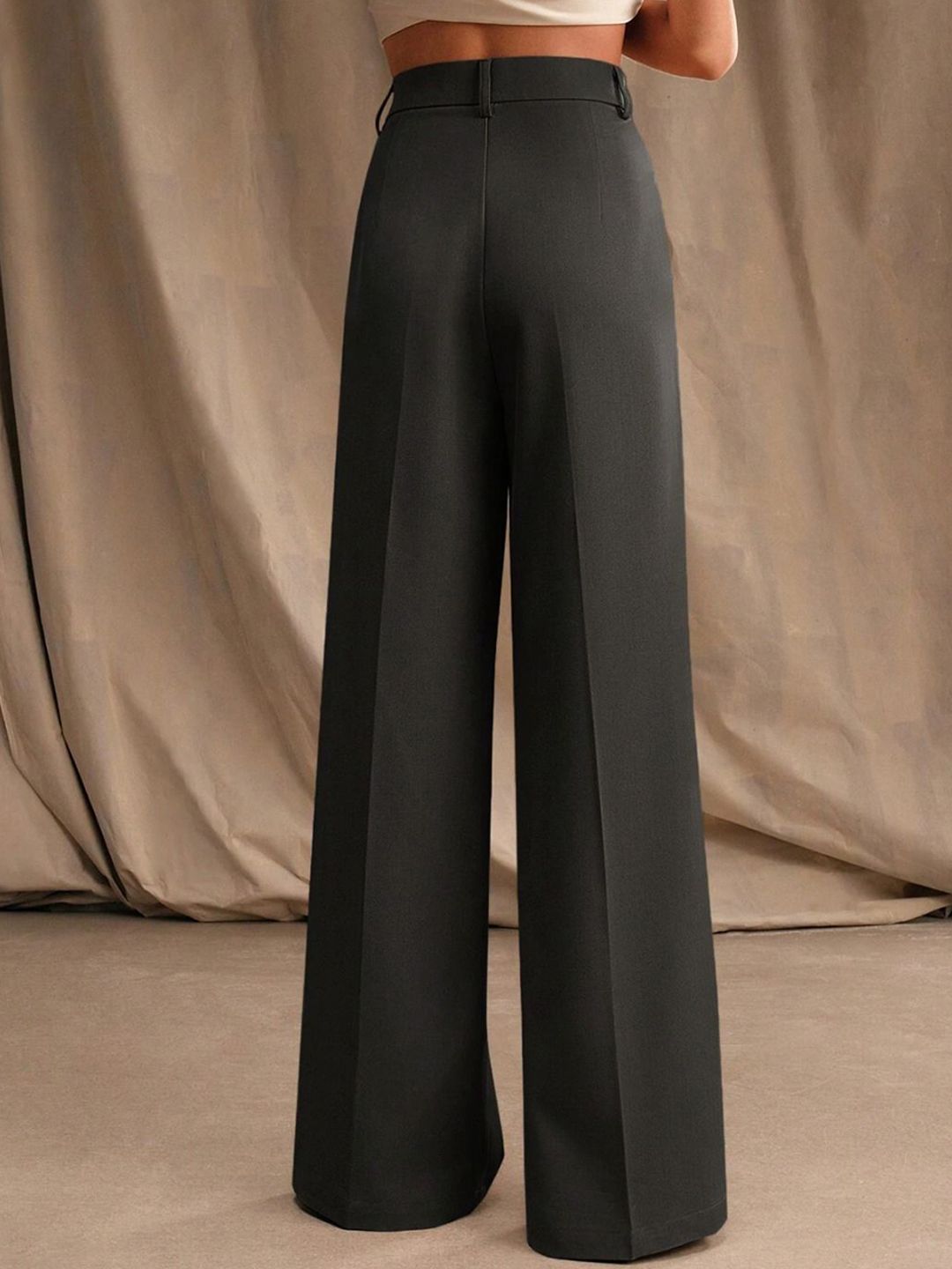 Kotty Women High-Rise Relaxed Straight Leg Pleated Wide Leg Trousers