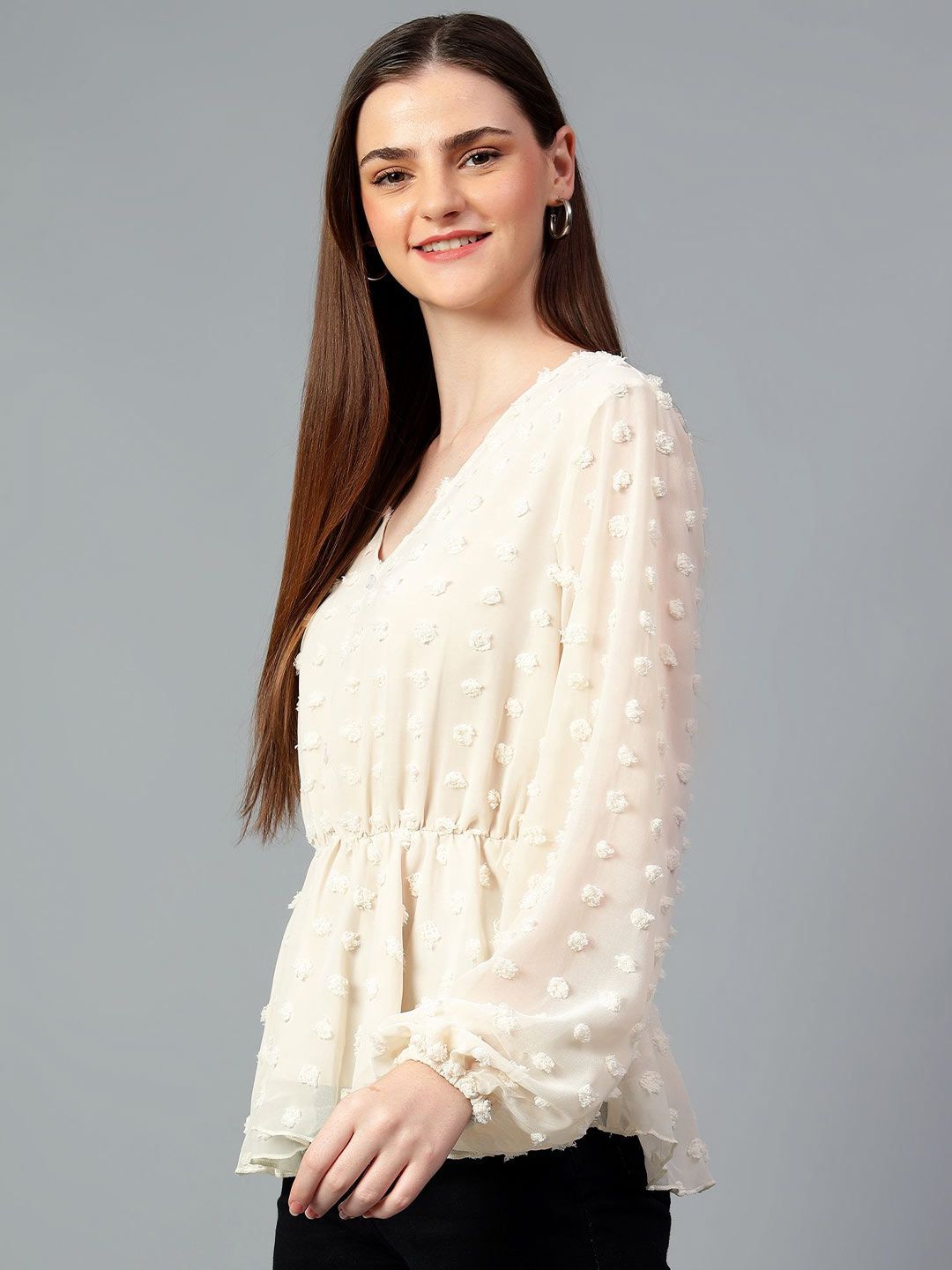 Kotty Women Solid V-Neck Top