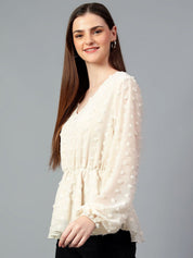 Kotty Women Solid V-Neck Top