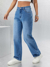 Kotty Women Straight Fit High-Rise Stretchable Jeans