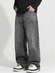Kotty Men Wide Leg Low-Rise Light Fade Stretchable Jeans