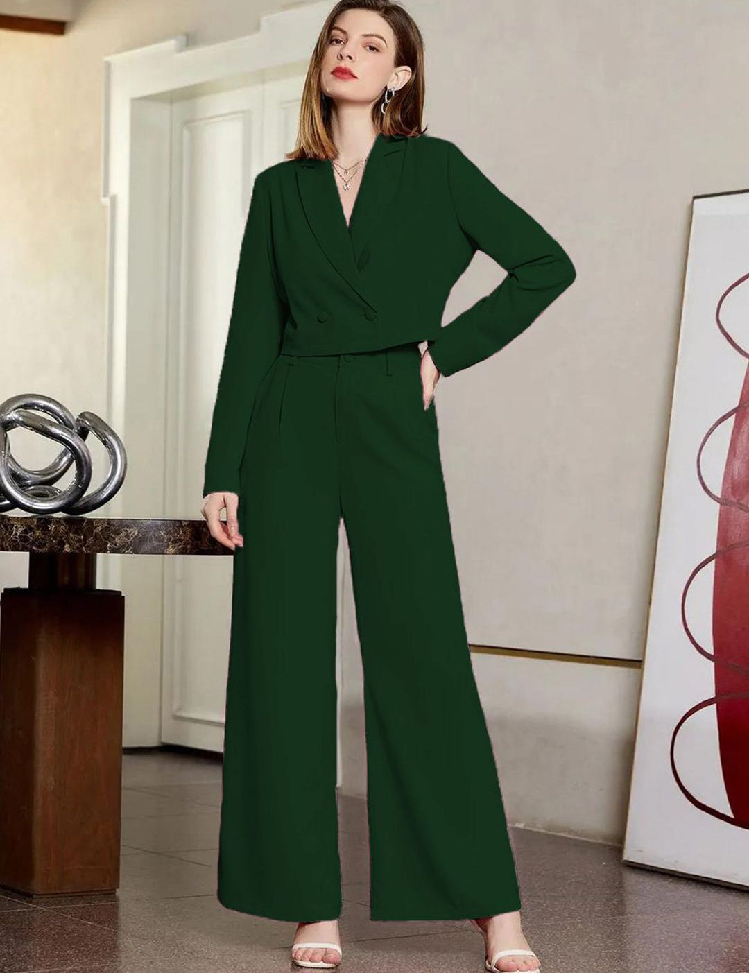 Kotty Women Relaxed High-Rise Flared Trousers 