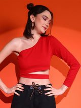 Kotty Women Solid One Shoulder Top