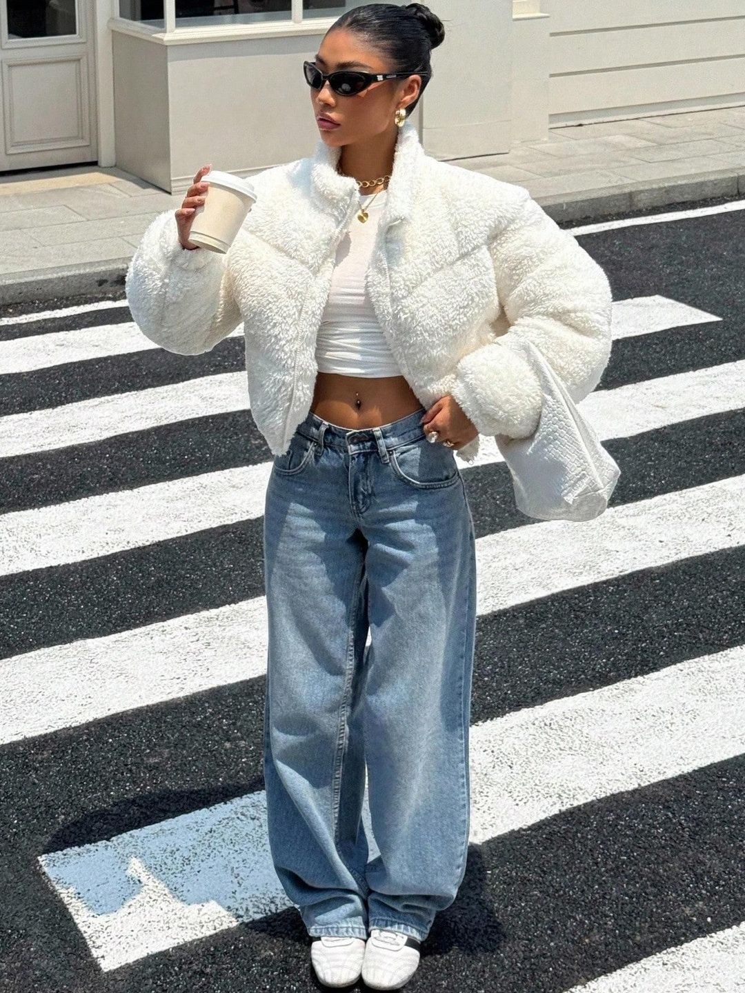 Kotty Women Woollen Crop Open Front Jacket