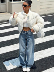 Kotty Women Woollen Crop Open Front Jacket