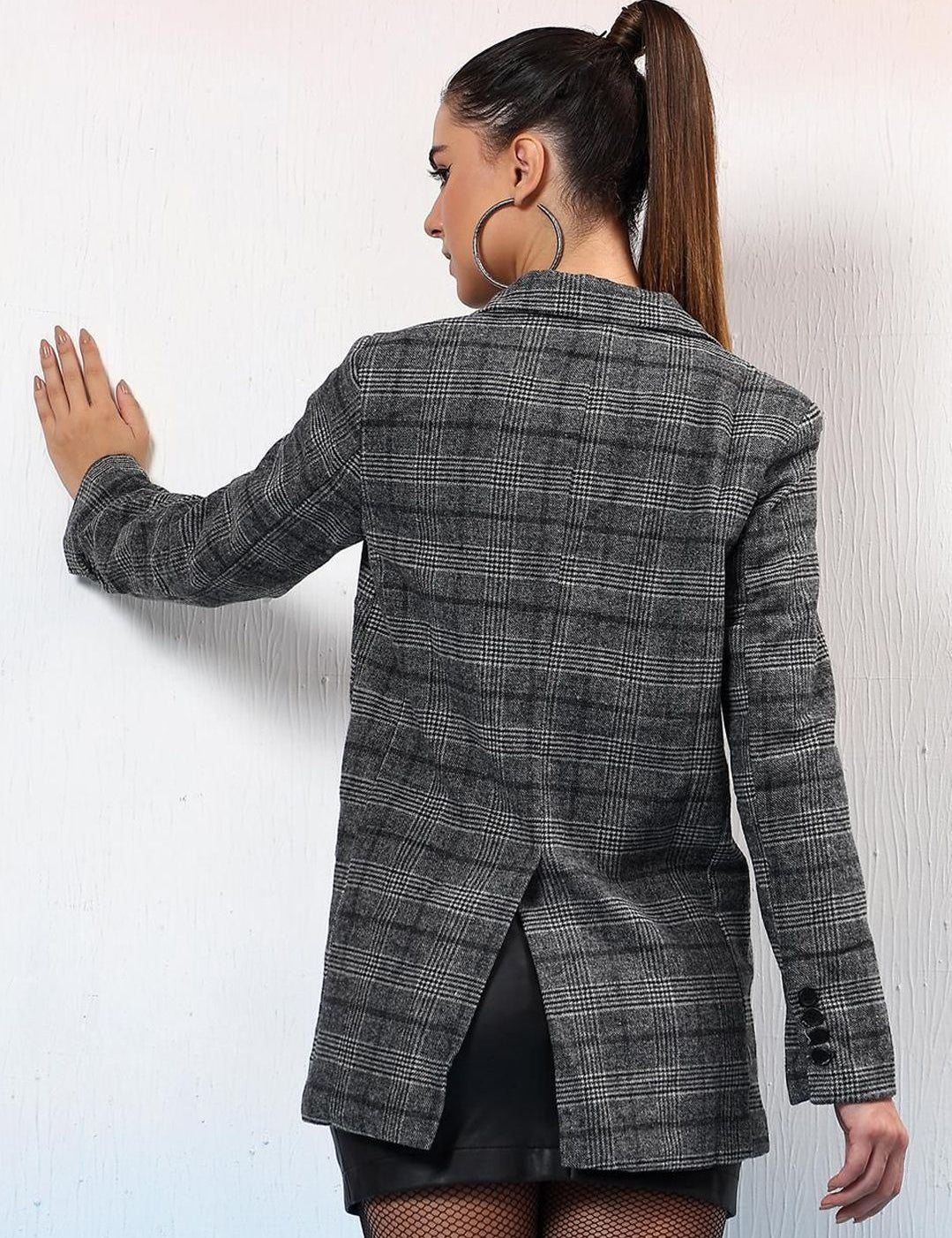  Kotty Checked Single-Breasted Coat