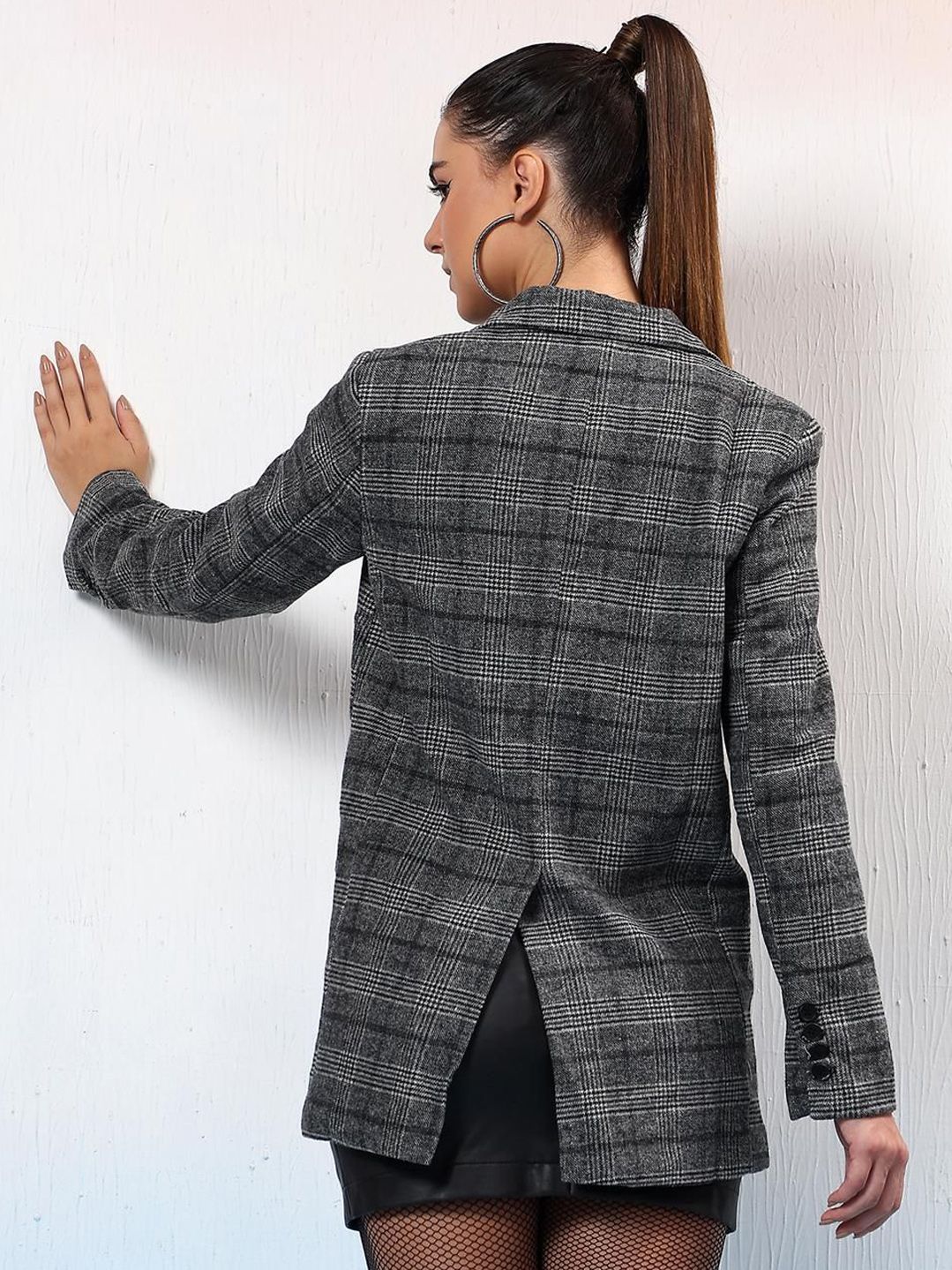  Kotty Checked Single-Breasted Coat