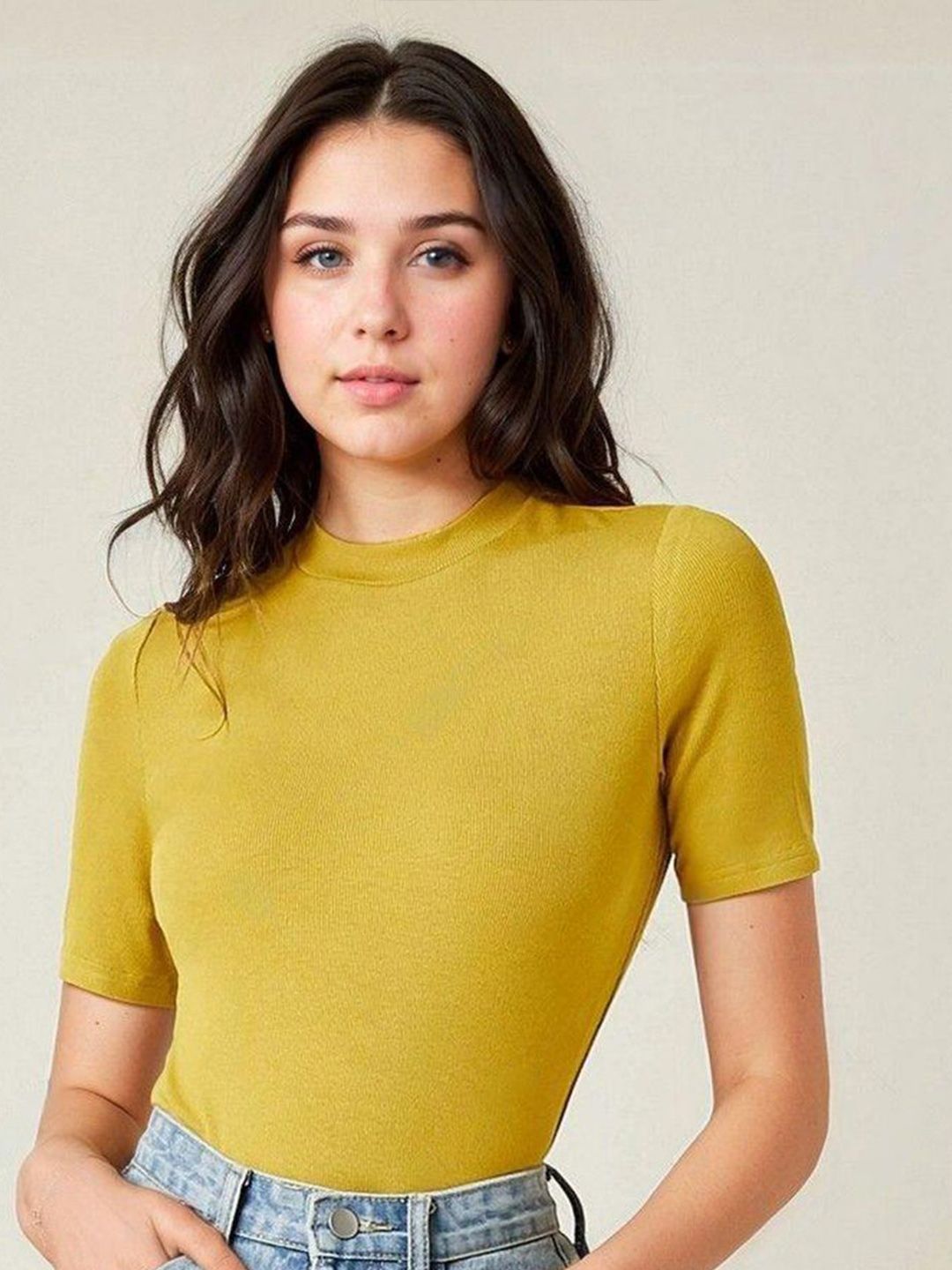 Kotty Women Solid High Neck Top