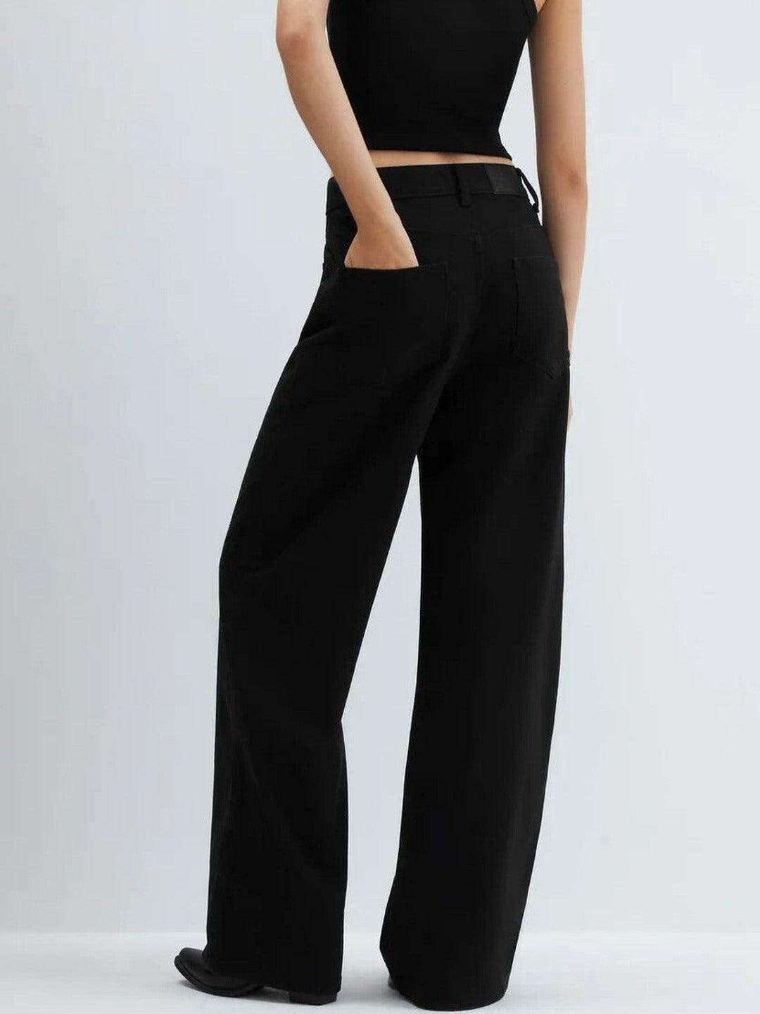 Women's High Waisted Wide Leg Black Pants