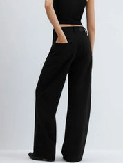 Women's High Waisted Wide Leg Black Pants