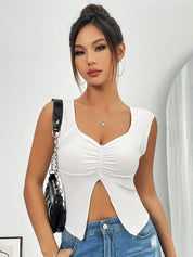 Kotty Women Solid V-Neck Top