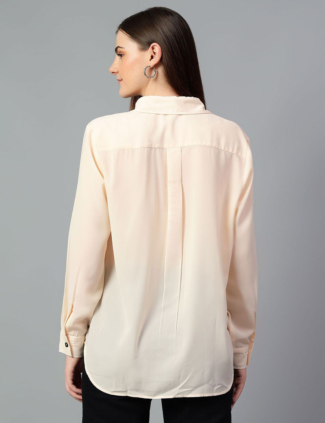 Kotty Women Comfort Spread Collar Solid Oversized Casual Shirt