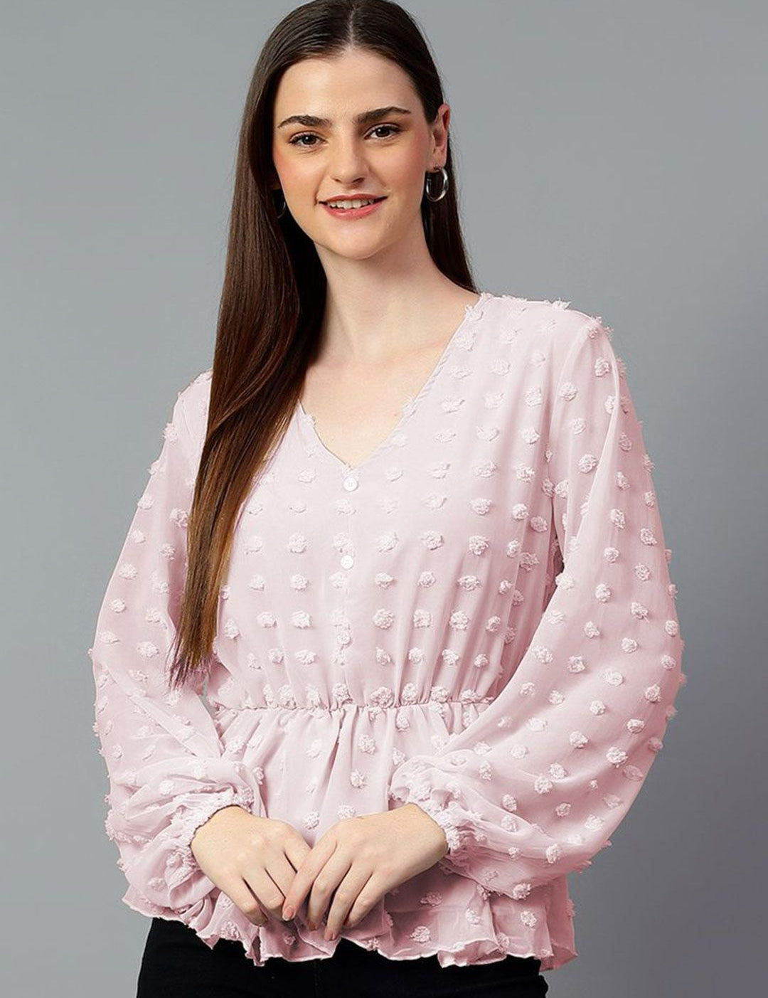 Kotty Women Solid V-Neck Top