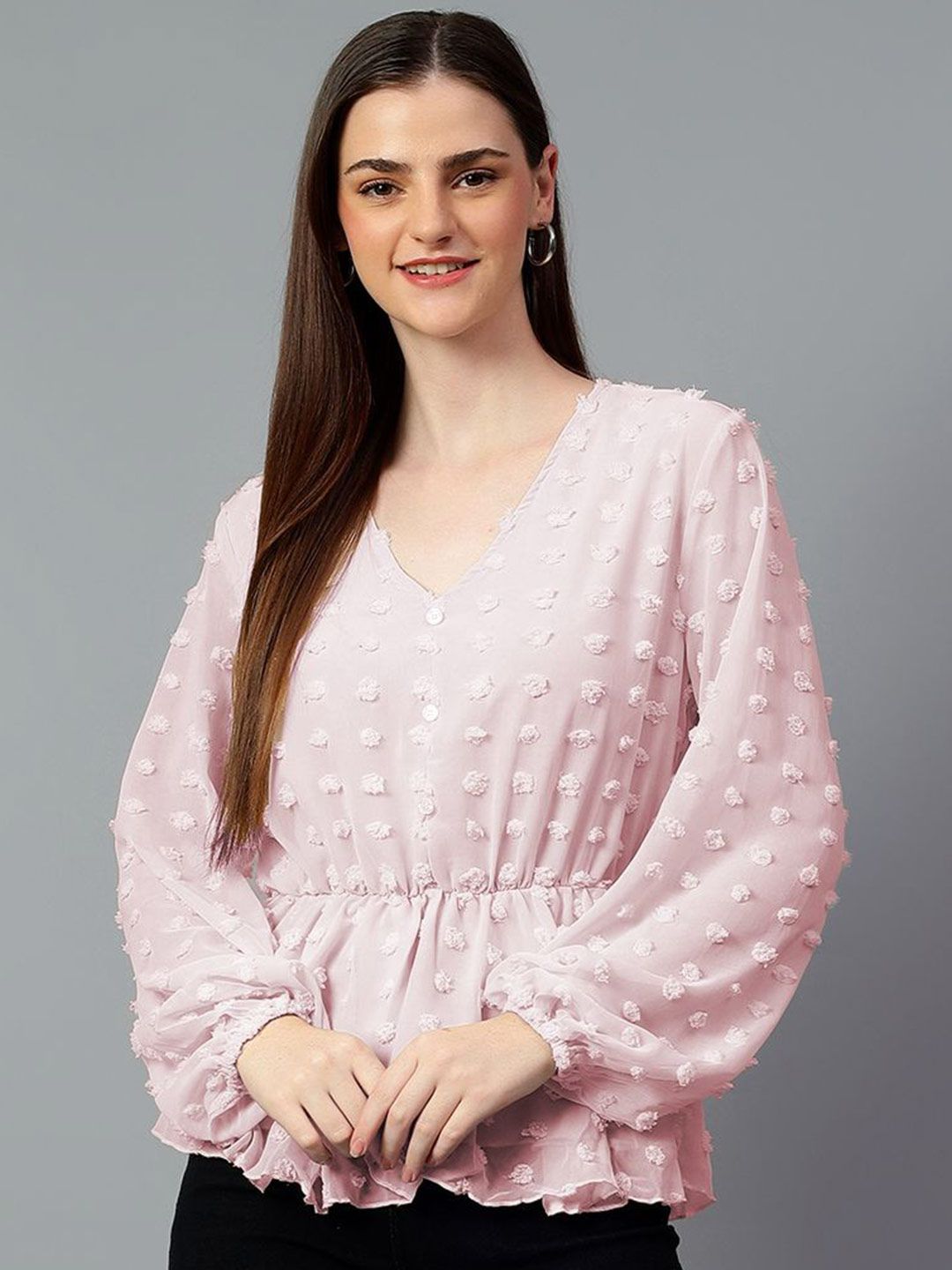 Kotty Women Solid V-Neck Top