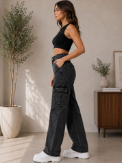 Kotty Women Jean Straight Fit High-Rise Clean Look Stretchable Jeans