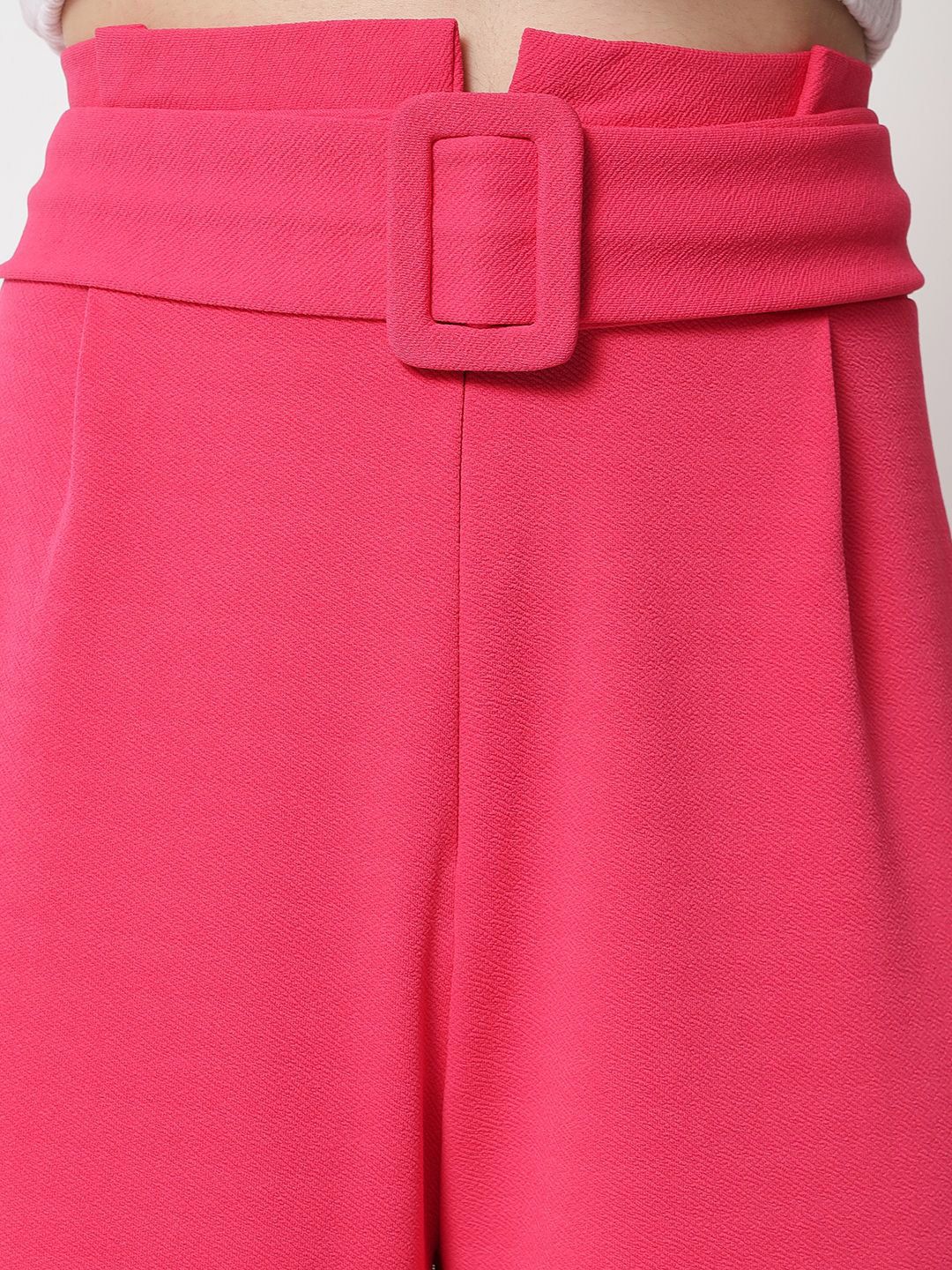 Kotty Women Colourblocked High-Rise Easy Wash Straight Pants Trousers