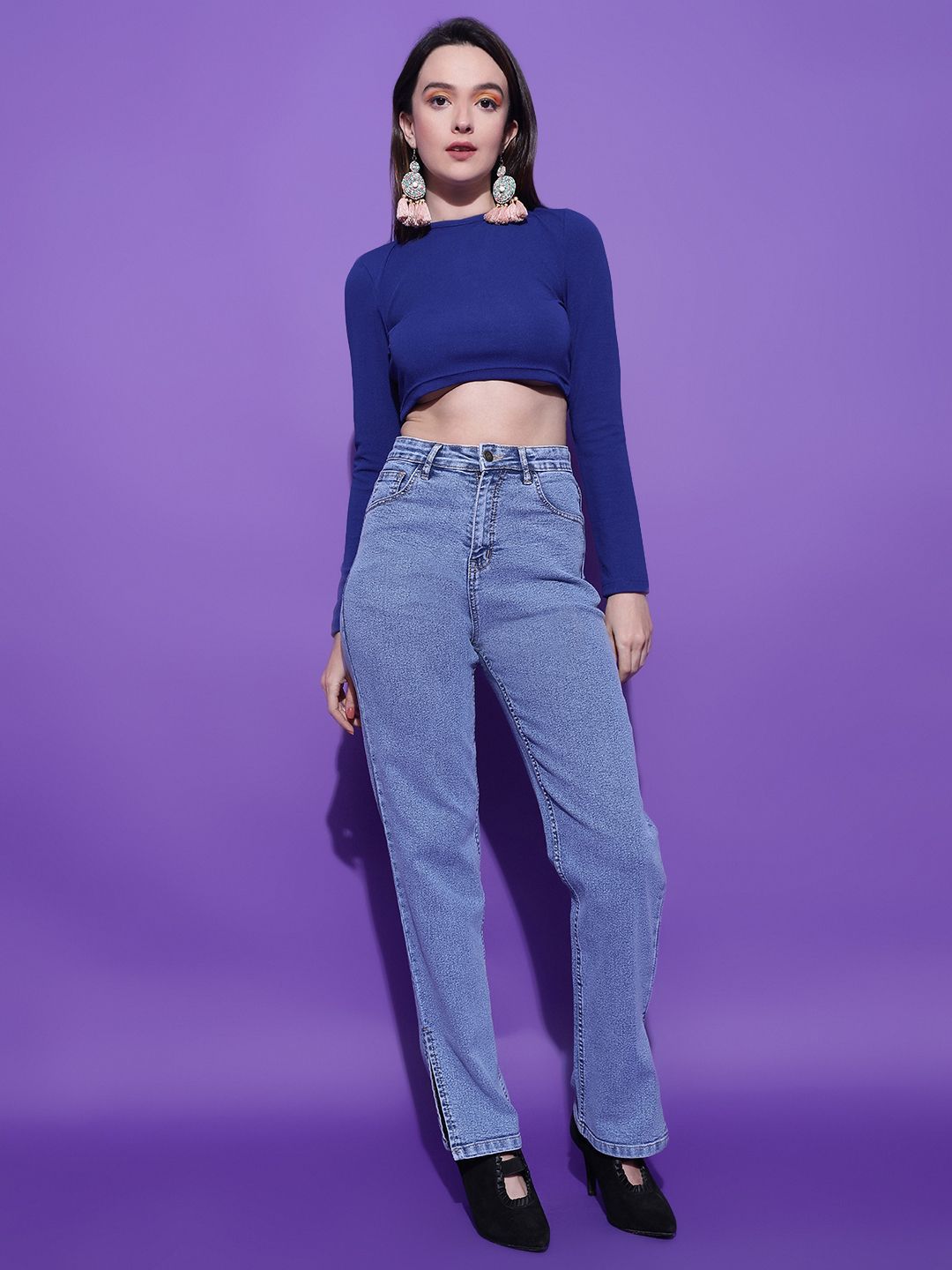 Kotty Women Solid High Neck Top