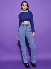 Kotty Women Solid High Neck Top