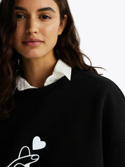 Kotty Women Graphic Printed Round Neck Long Sleeves Pullover Sweatshirt