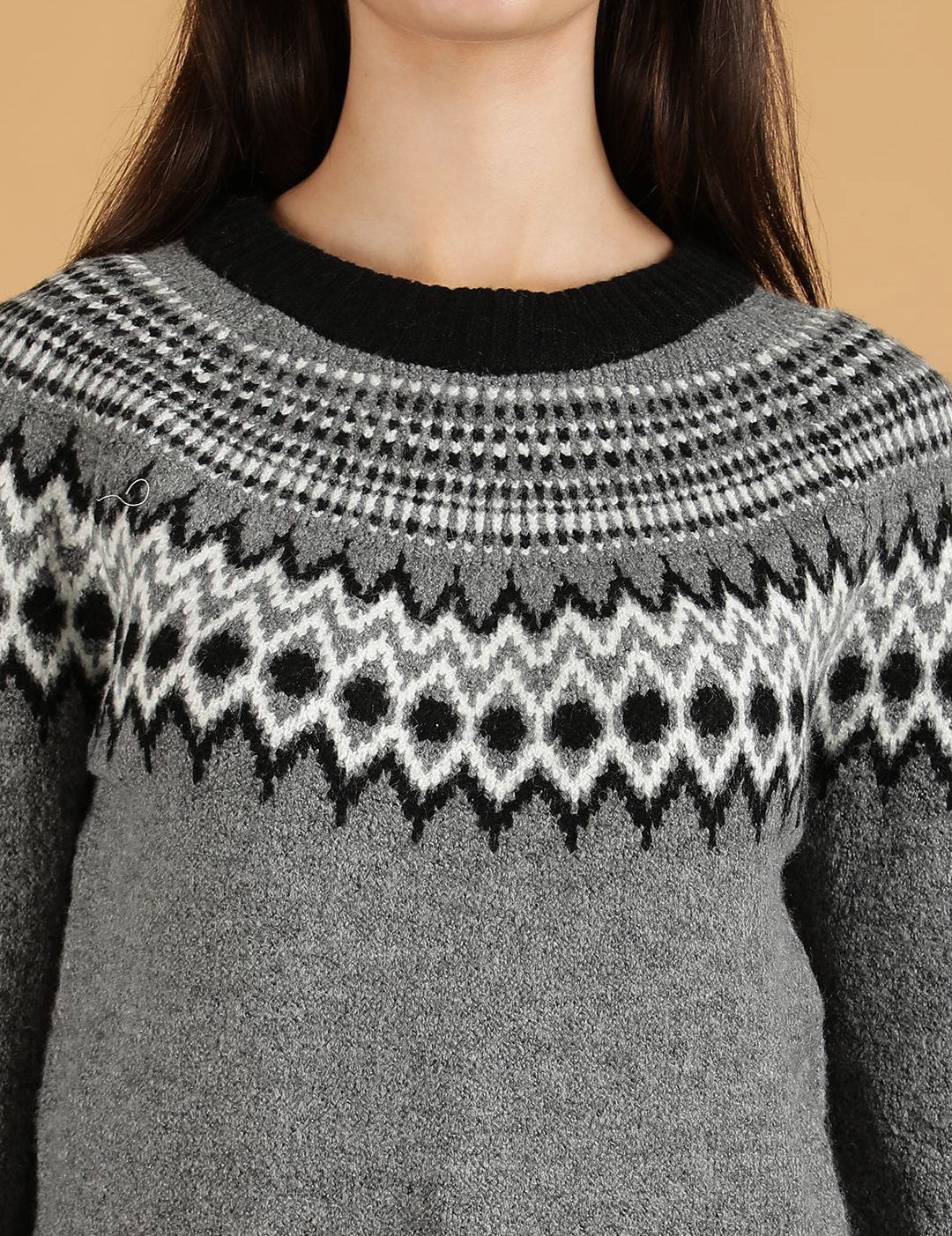 Kotty Women Geometric Design Cotton Cardigan