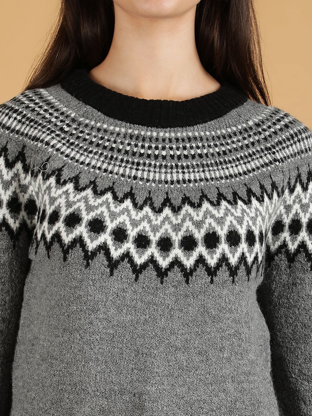 Kotty Women Geometric Design Cotton Cardigan