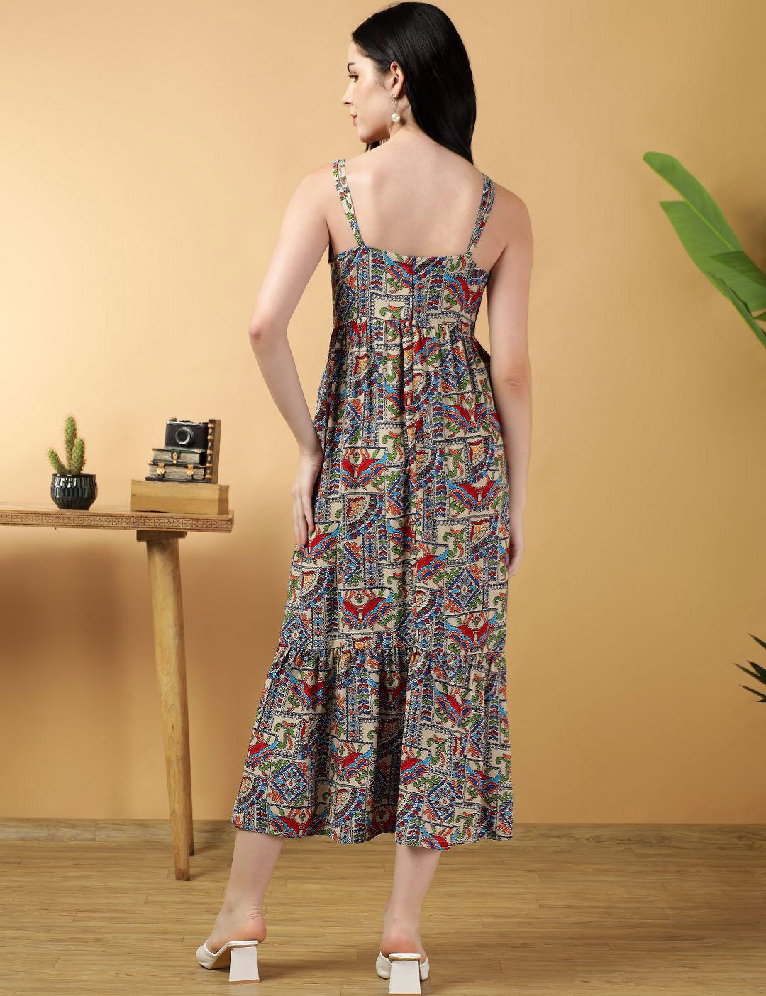 Kotty Abstract Print Fit & Flare Midi Dress