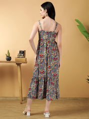 Kotty Abstract Print Fit & Flare Midi Dress