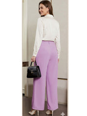 Violet Straight Fit High-Rise Trousers for Women | Kotty