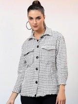 Kotty Checked Shawl Collar Coats