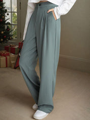 Kotty Women Relaxed Straight Leg Straight Fit High-Rise Easy Wash Trousers