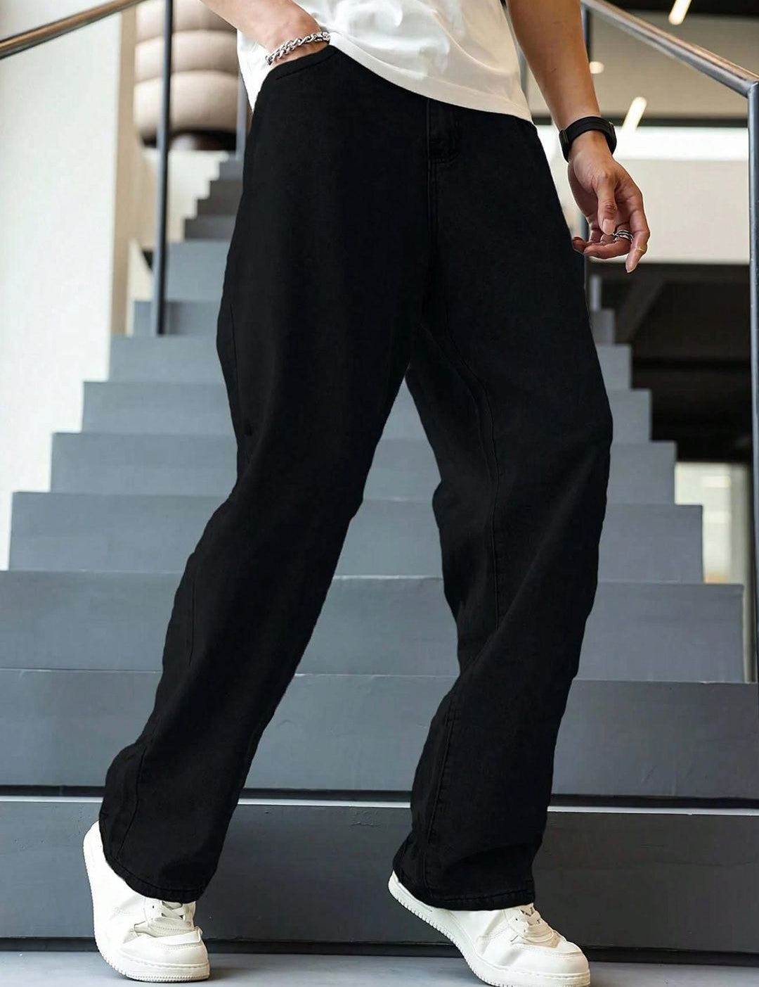 Kotty Men Regular Fit Low-Rise Clean Look Cotton Stretchable Jeans